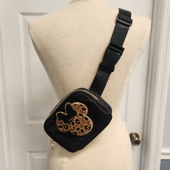 Dancour Paris Handbags - Leopard Minnie Mouse Black Crossbody Bag